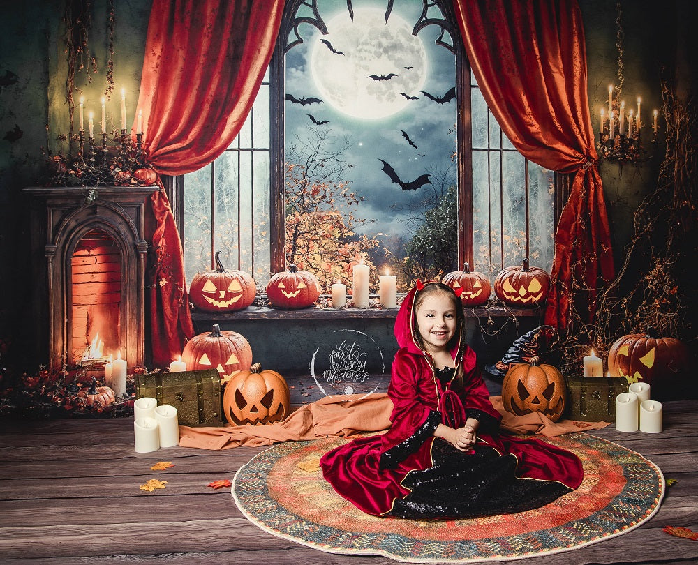 Kate Halloween Fireplace Window Photo Kit Photography Backdrops&Props Themed Bundle