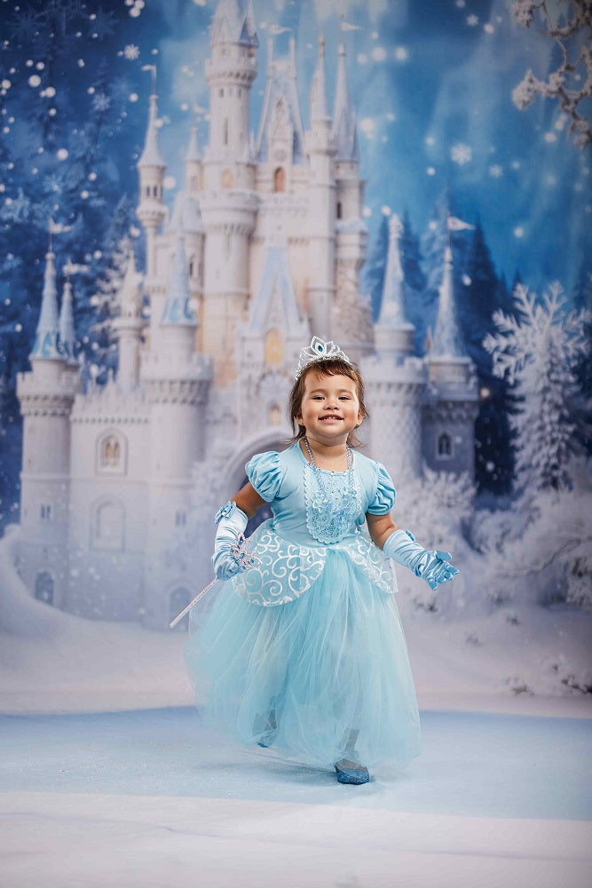 Kate Winter Castle Snow Forest Frozen Backdrop Designed by Emetselch