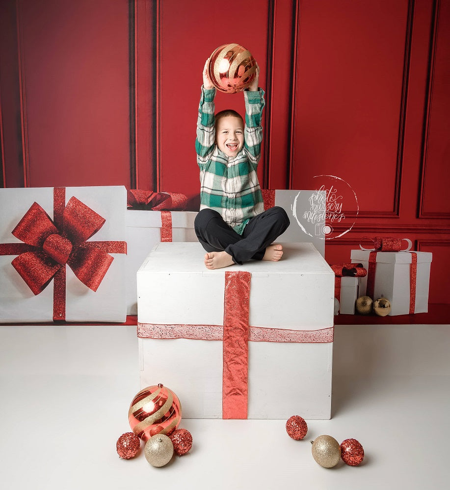 Kate Vintage Backdrop Christmas Red Wall Gifts for Photography