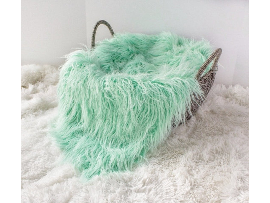 LARGE-SIZE FAUX FUR BAG WITH FLAP AND LOGO