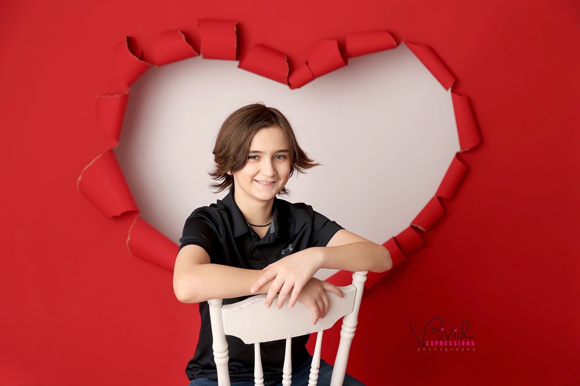 Kate Valentines Red Torn Heart Backdrop Designed by Melissa King