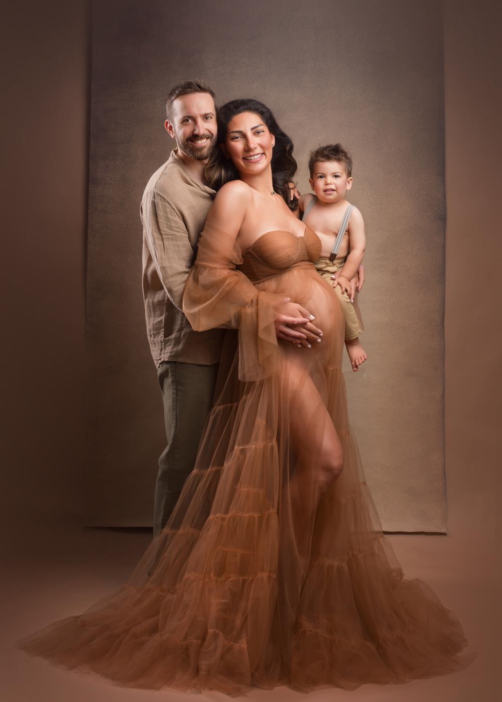 Kate Sexy Tulle Custom Maternity Photoshoot Gowns