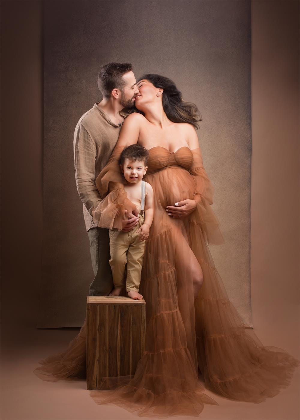 Kate Sexy Tulle Custom Maternity Photoshoot Gowns