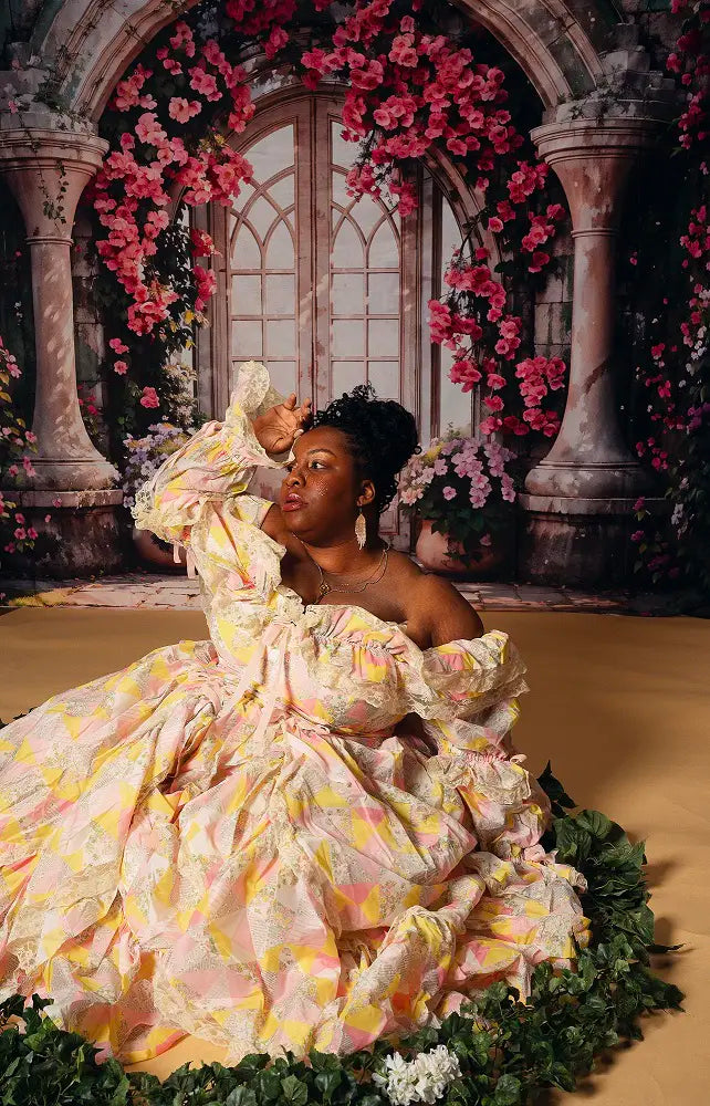 Kate Enchanted Flower Arch Window Wedding Backdrop for Photography