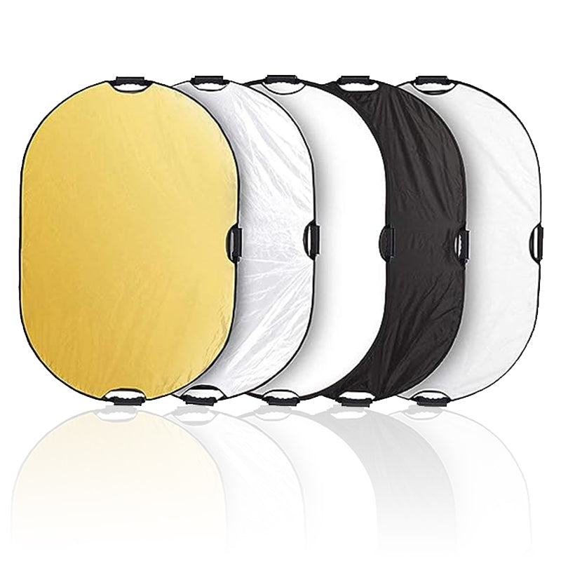 5-In-1 Light Reflector With Handles Oval For Studio Disc