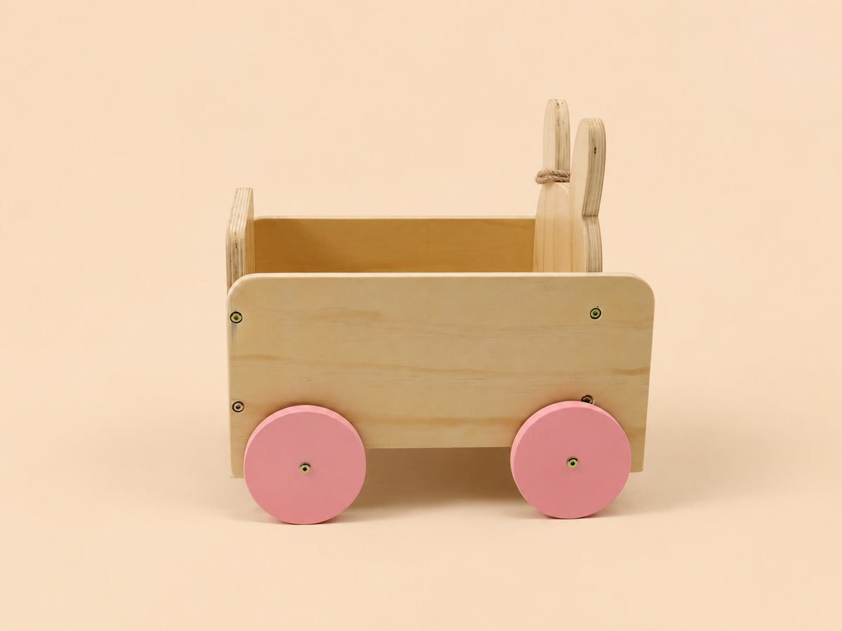 (Pre-sale 15 days)Kate Blush Bunny Wooden Wagon Photography Prop