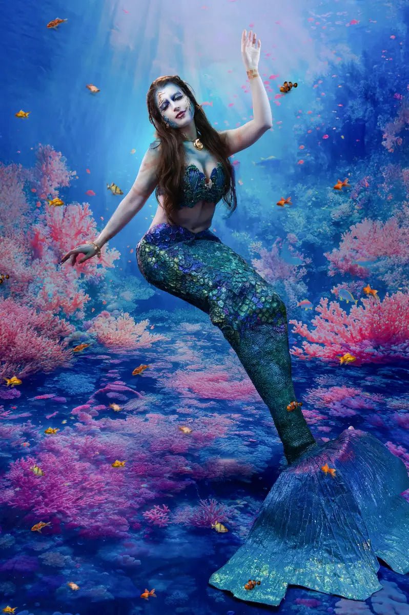 Sfondo sottomarino della barriera corallina di sirena Designed by Emetselch