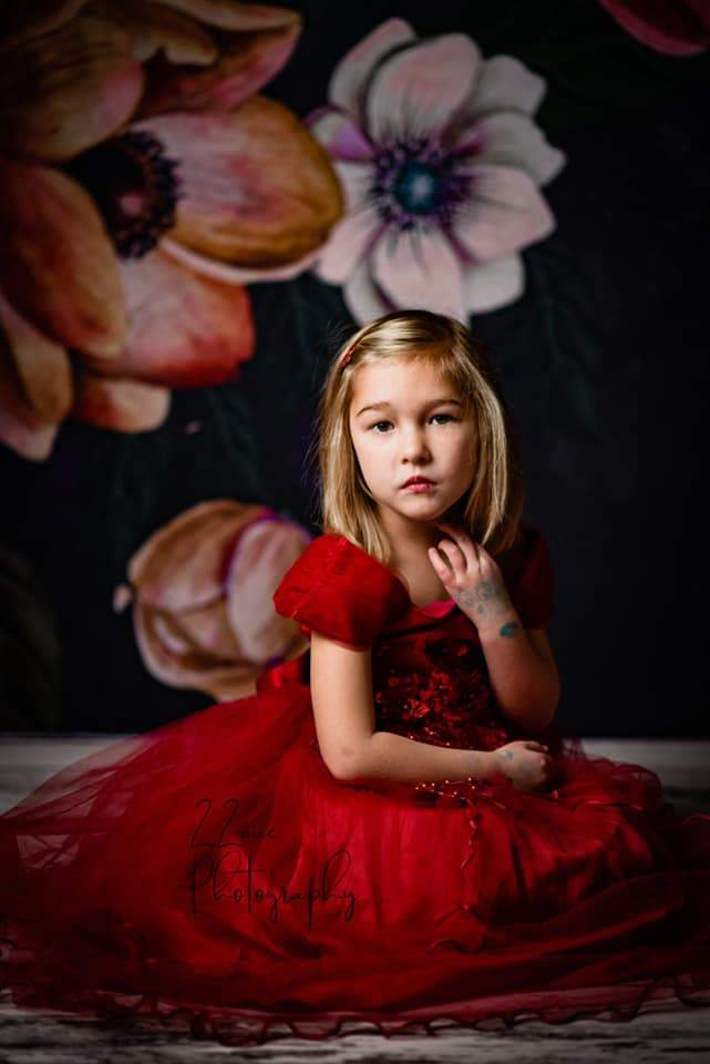 Katebackdrop鎷㈡綖Kate Floral Vintage Flowers Black Backdrop for Photography by Jerry_Sina