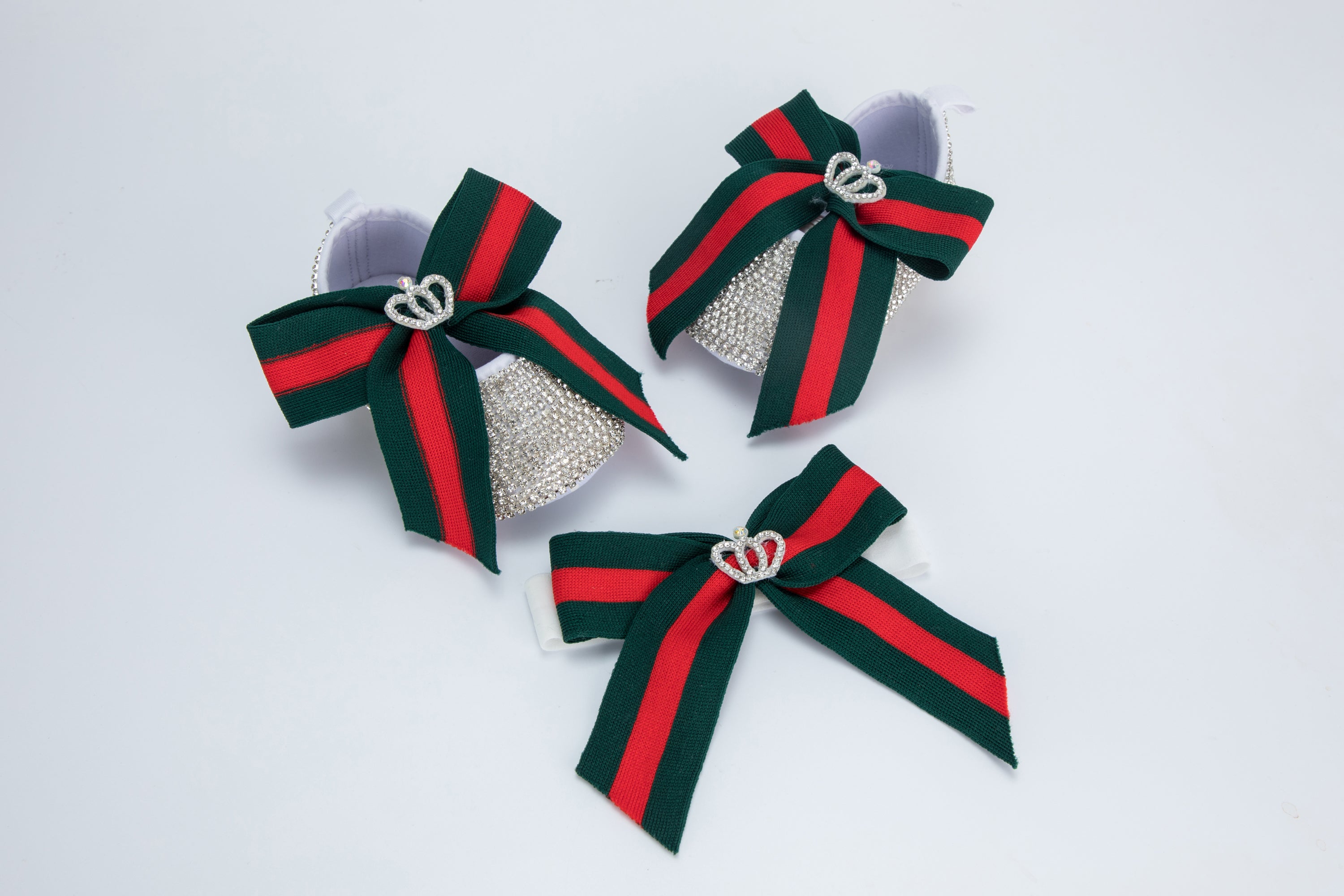 Kate 11cm Baby Shoes Crown Jewelry Rhinestone Big Bow with Headband Band Photo Props