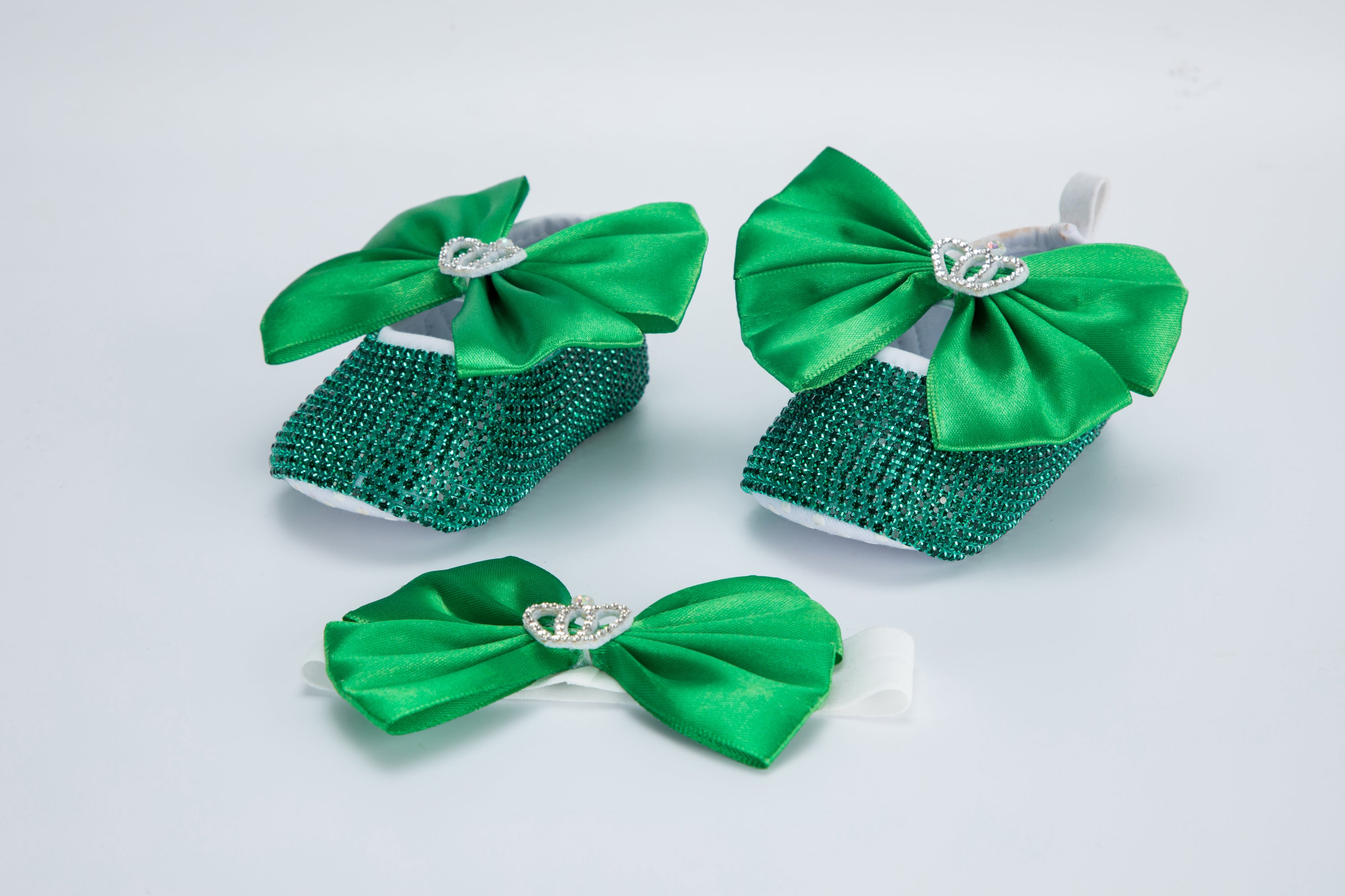 Kate 11cm Baby Shoes Crown Jewelry Rhinestone Big Bow with Headband Band Photo Props