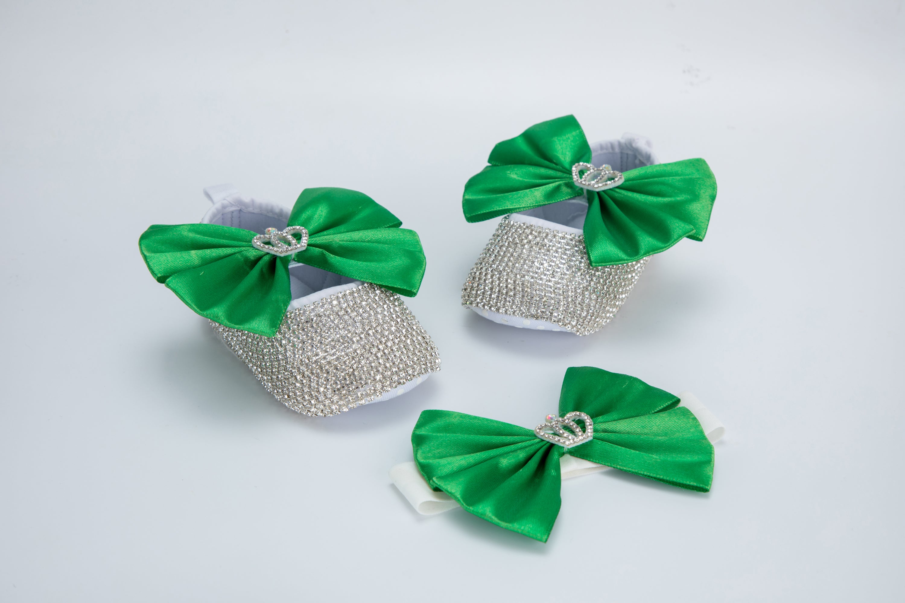 Kate 11cm Baby Shoes Crown Jewelry Rhinestone Big Bow with Headband Band Photo Props