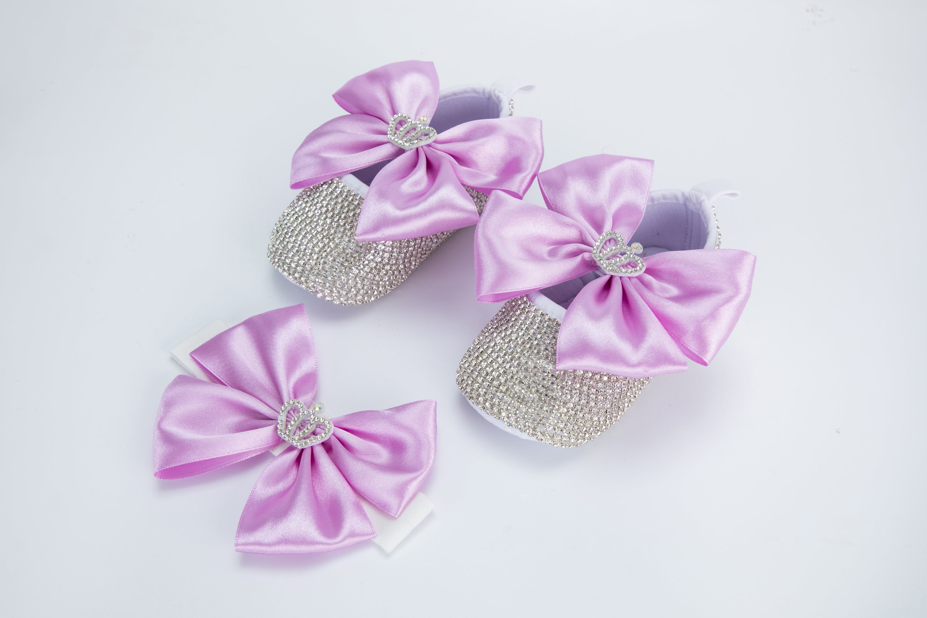 Kate 11cm Baby Shoes Crown Jewelry Rhinestone Big Bow with Headband Band Photo Props