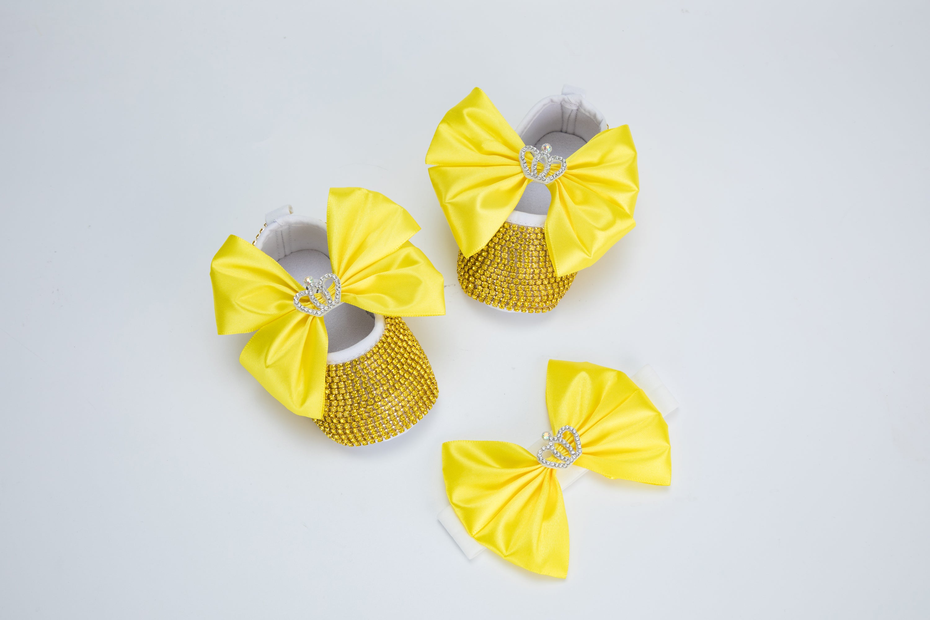 Kate 11cm Baby Shoes Crown Jewelry Rhinestone Big Bow with Headband Band Photo Props