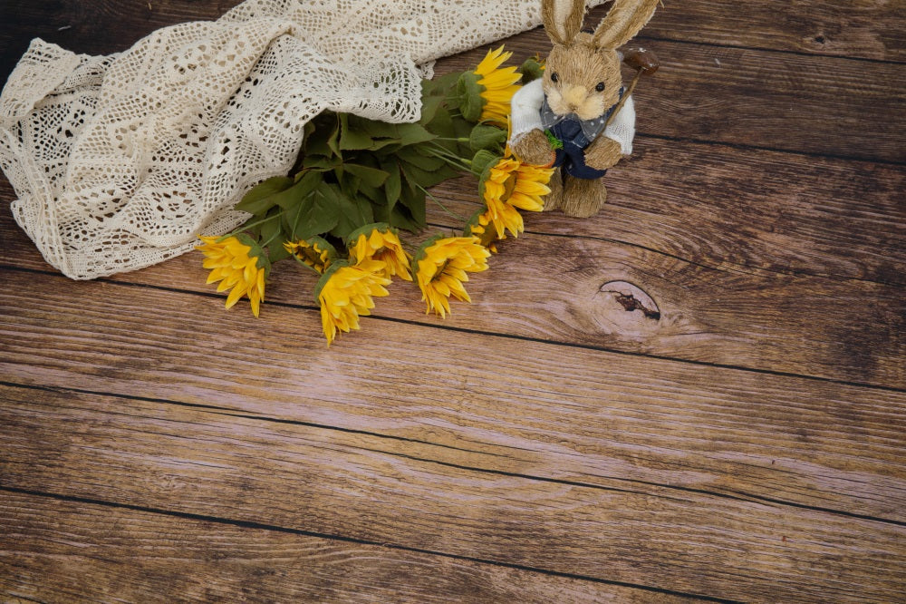 Kate Dark Brown Wood Floor Rubber Floor Mat - Kate Backdrop