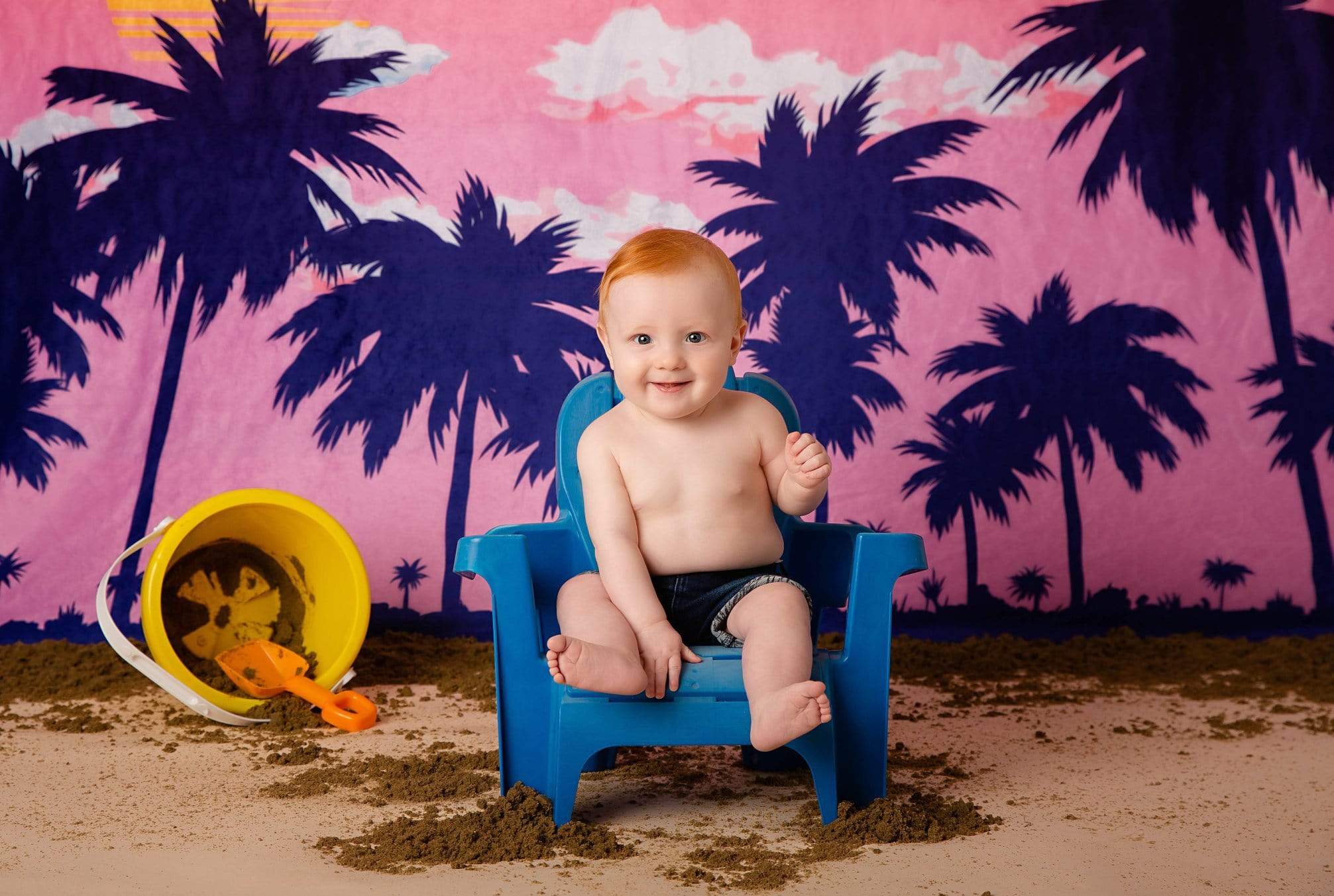 Katebackdrop鎷㈡綖Kate Summer Sunset by the Sea Coconut Tree Backdrop for Photography Designed by JFCC