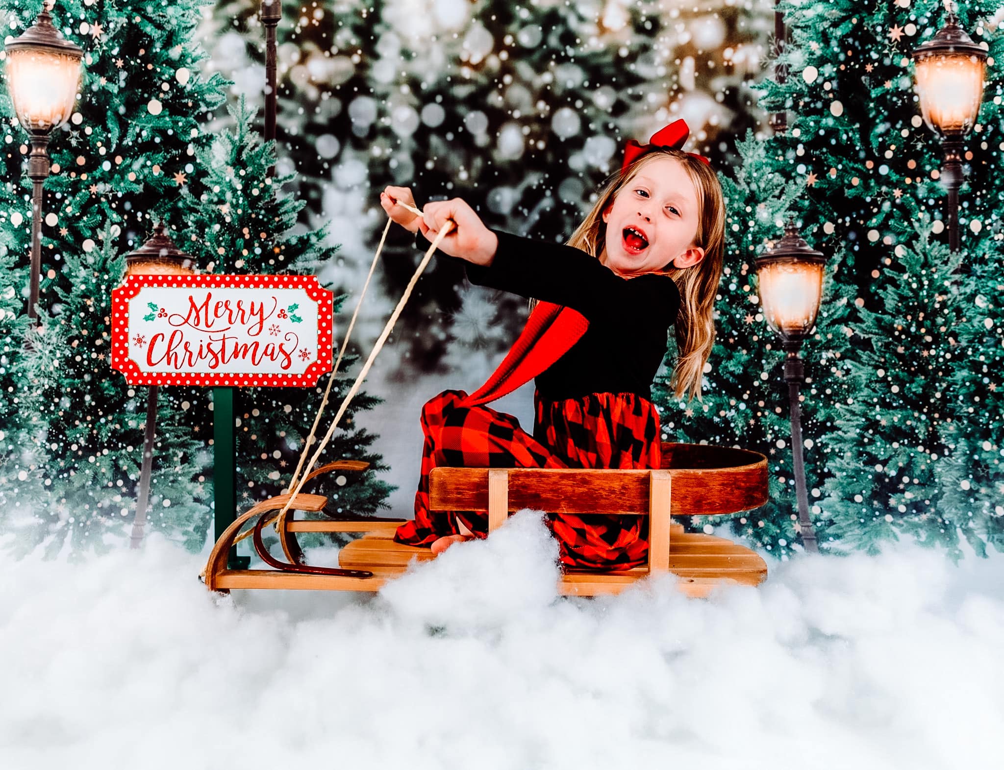 Kate Christmas Snow Forest Lights Backdrop for Photography - Kate Backdrop