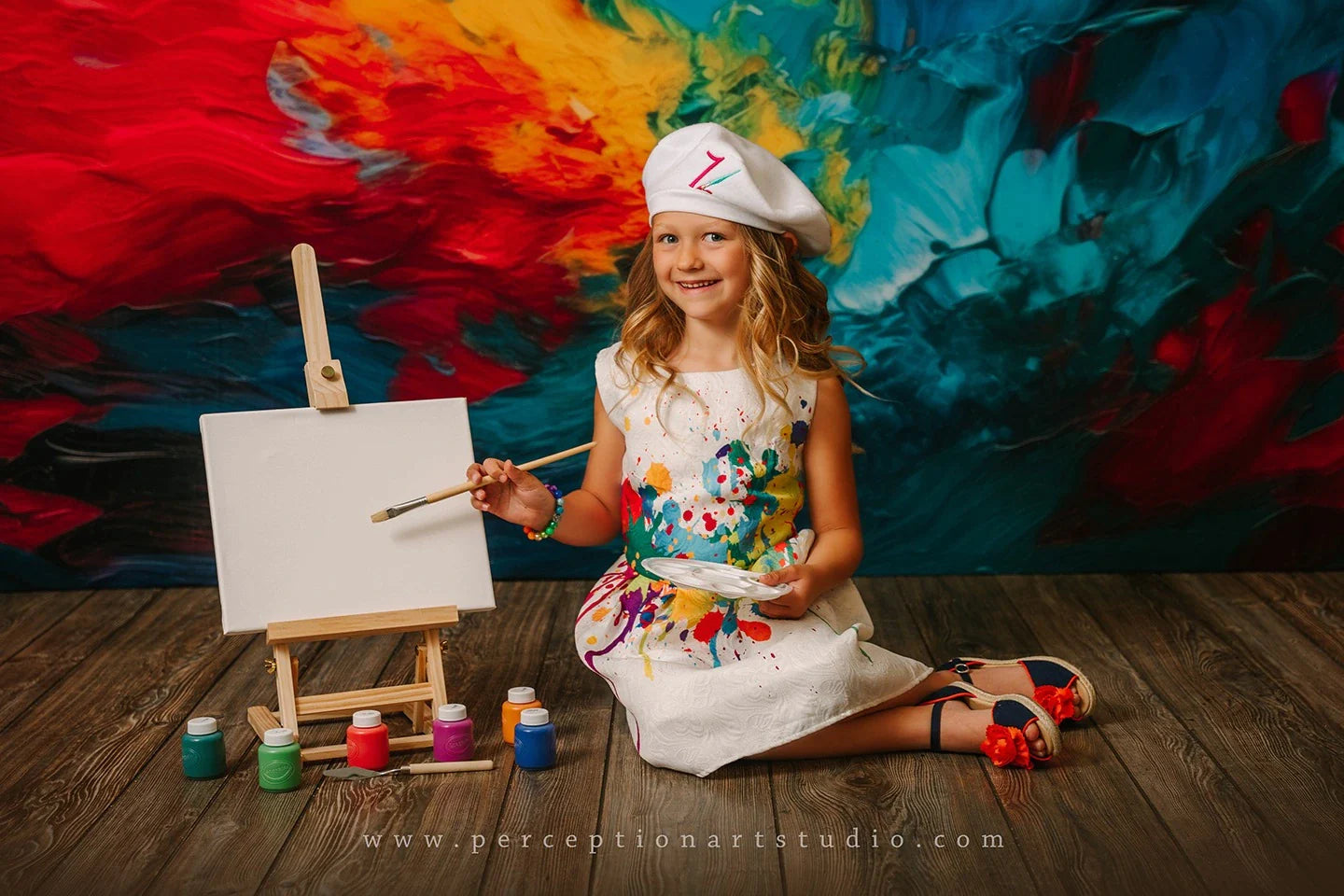 Fondo de pintura abstracto de arcoíris diseñado por Mandy Ringe Photography