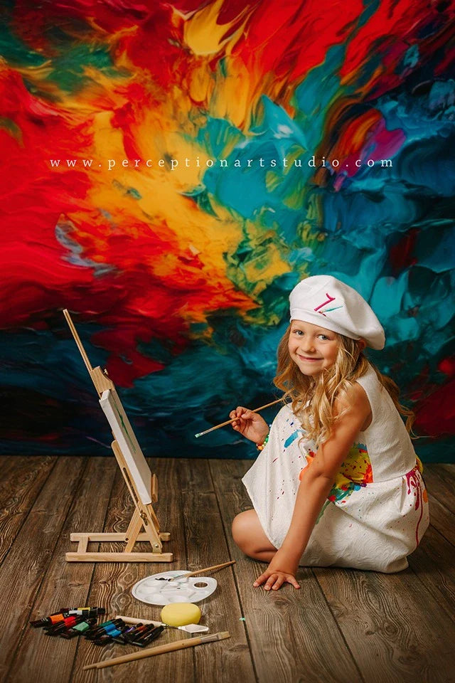 Fondo de pintura abstracto de arcoíris diseñado por Mandy Ringe Photography