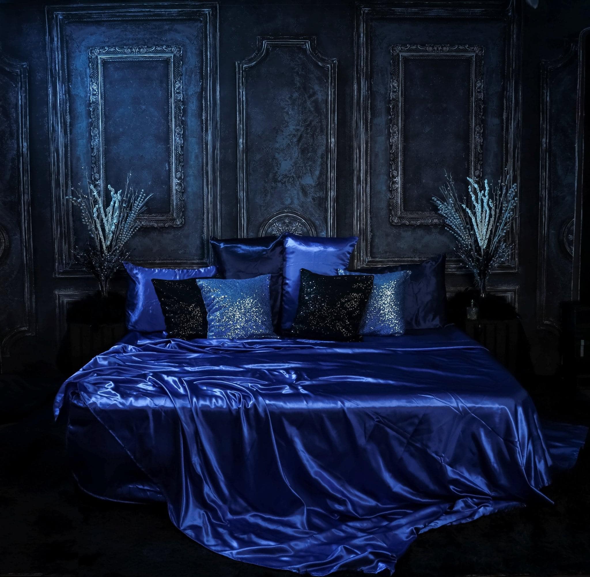 Kate Retro Deep Blue Wall Door Photography Backdrops Wedding - Kate Backdrop