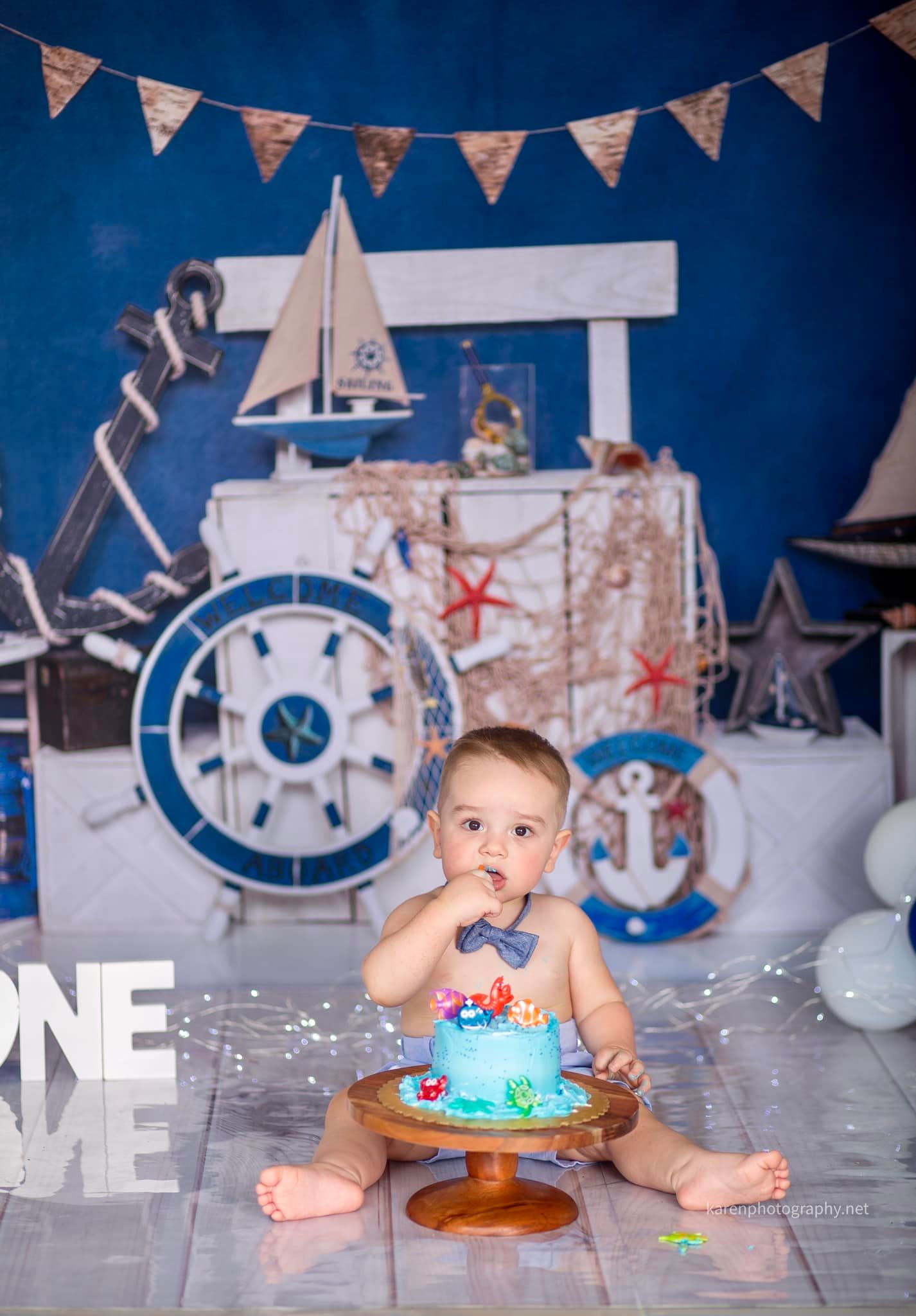 Kate Summer Sailor Sailing Blue Backdrop Designed by Emetselch - Kate Backdrop