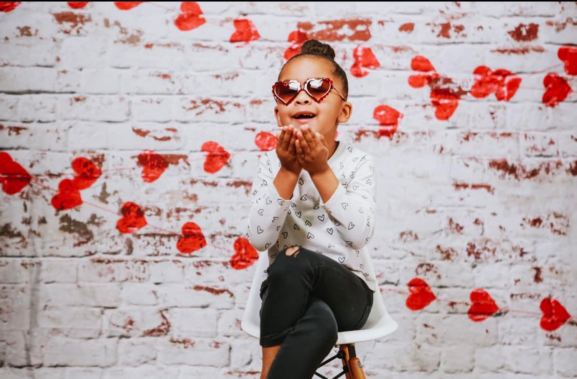 Kate white brick wall with red hearts Valentine's Day Backdrop for Photography designed by Jerry_Sina - Kate Backdrop