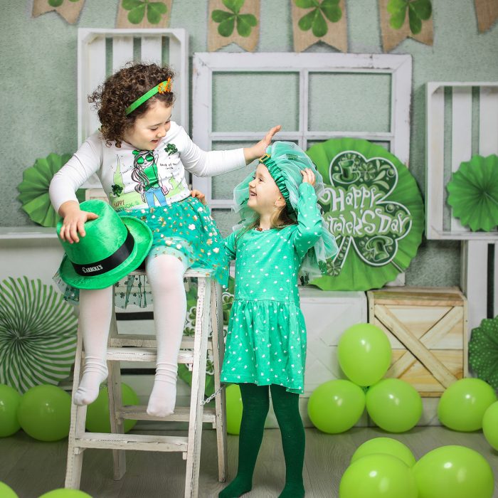 Kate St. Patrick's Day Green Shamrock Backdrop Designed by Emetselch - Kate Backdrop