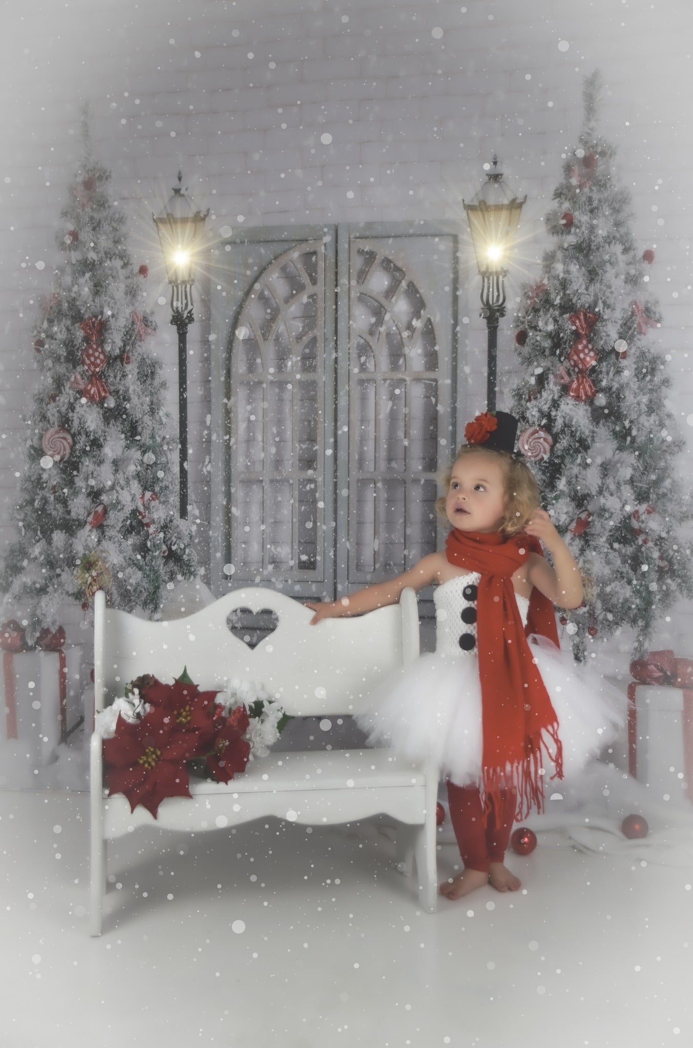 Kate Christmas Printed Backdrop Door Tree Designed by Uta Mueller Photography