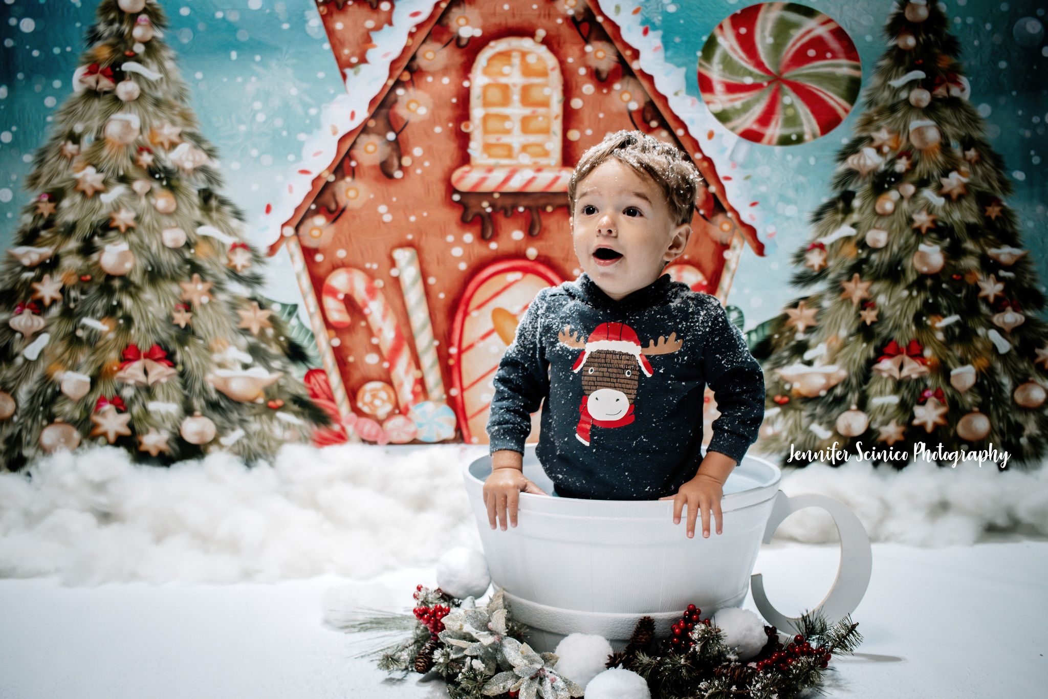 Kate Christmas Oil Painting Backdrop Candy House for Photography - Kate Backdrop