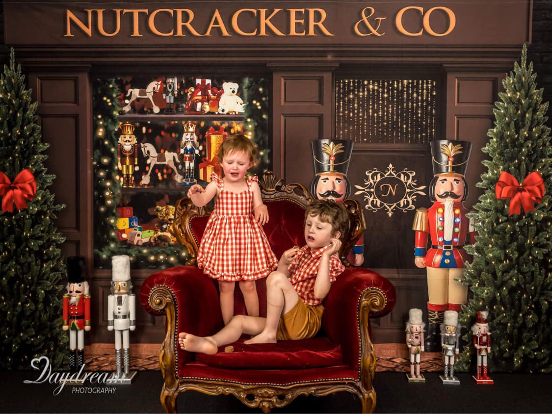 Kate Christmas Backdrop Nutcracker Store Tree Designed by Uta Mueller Photography