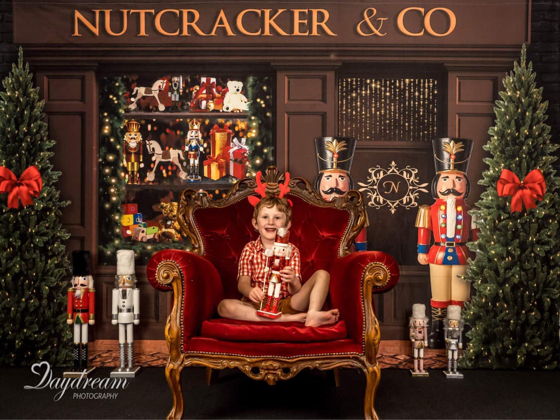 Kate Christmas Backdrop Nutcracker Store Tree Designed by Uta Mueller Photography