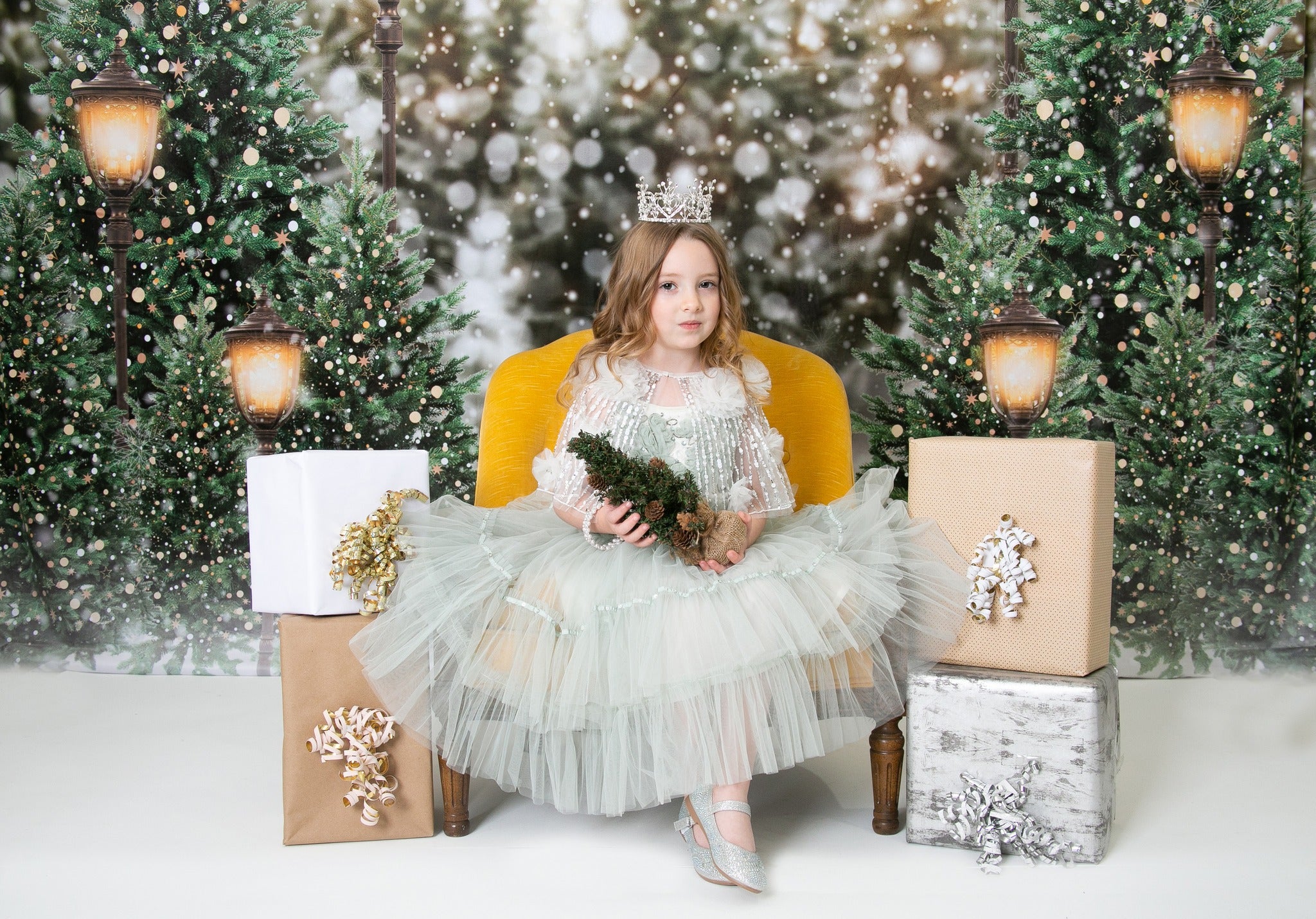 Kate Christmas Snow Forest Lights Backdrop for Photography - Kate Backdrop