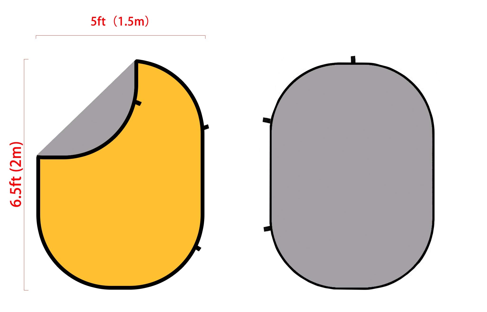 Kate Yellow/Light Gray Pop Up Background Photography Collapsible 5x6.5ft - Kate Backdrop