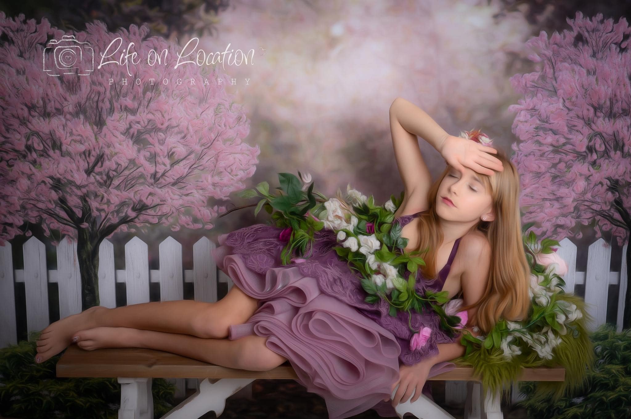 Kate Spring Garden Cherry Blossoms Backdrop for Photography - Kate Backdrop