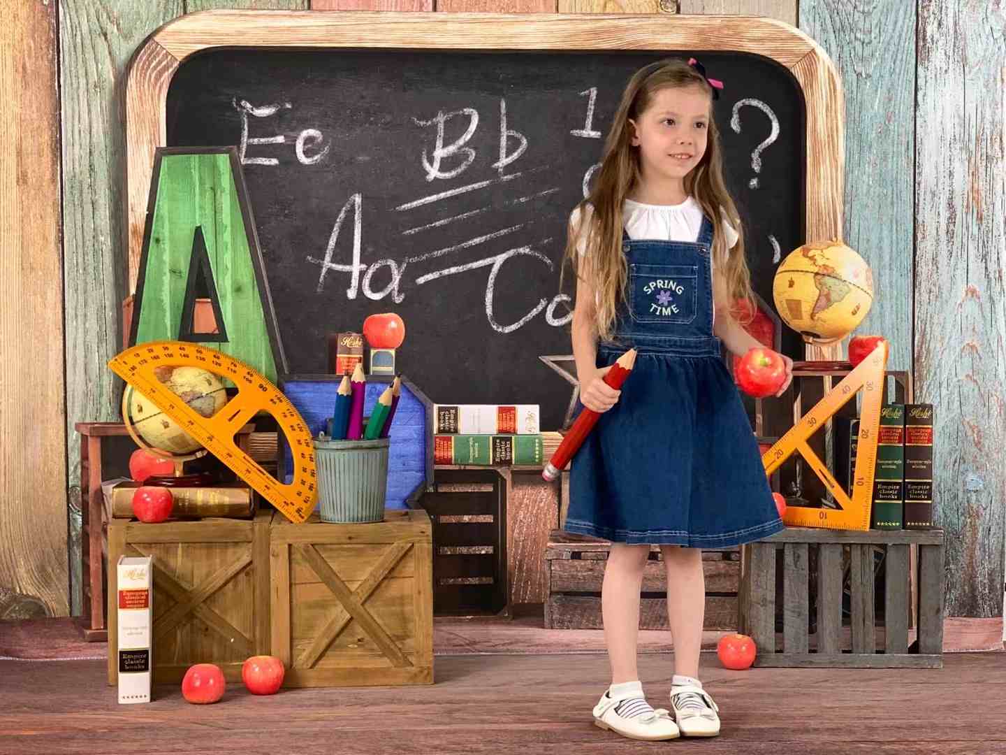 Kate Back to School Summer Blackboard Colorful ABC Backdrop