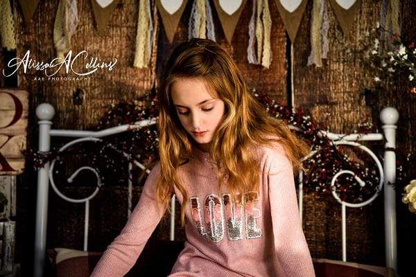 Katebackdrop鎷㈡綖Kate Valentine's Day Headboard Backdrop Designed by AAE Photography