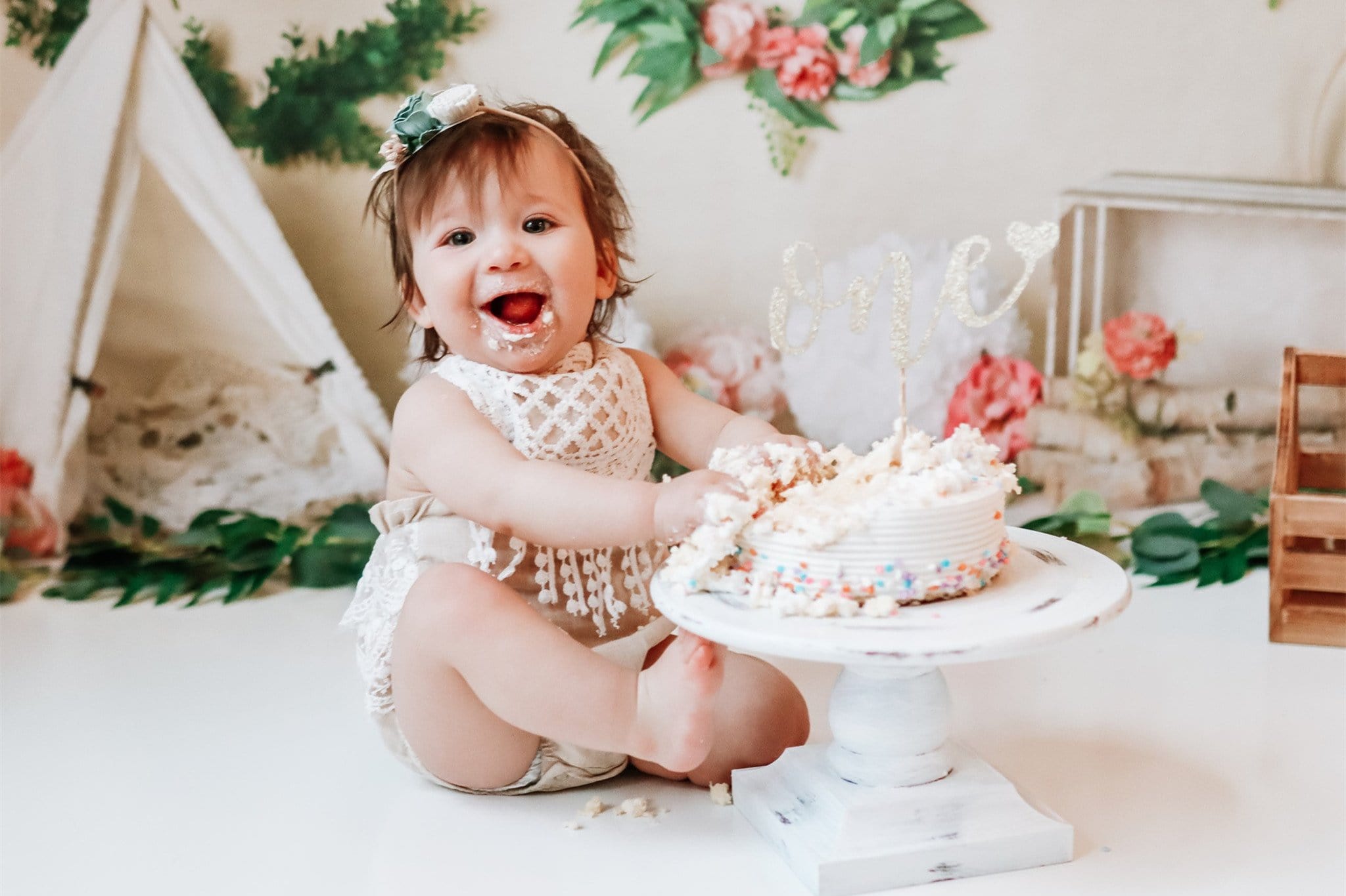 Kate Spring Flowers Camping Children Backdrop for Photography Designed by Mandy Ringe Photography - Kate Backdrop