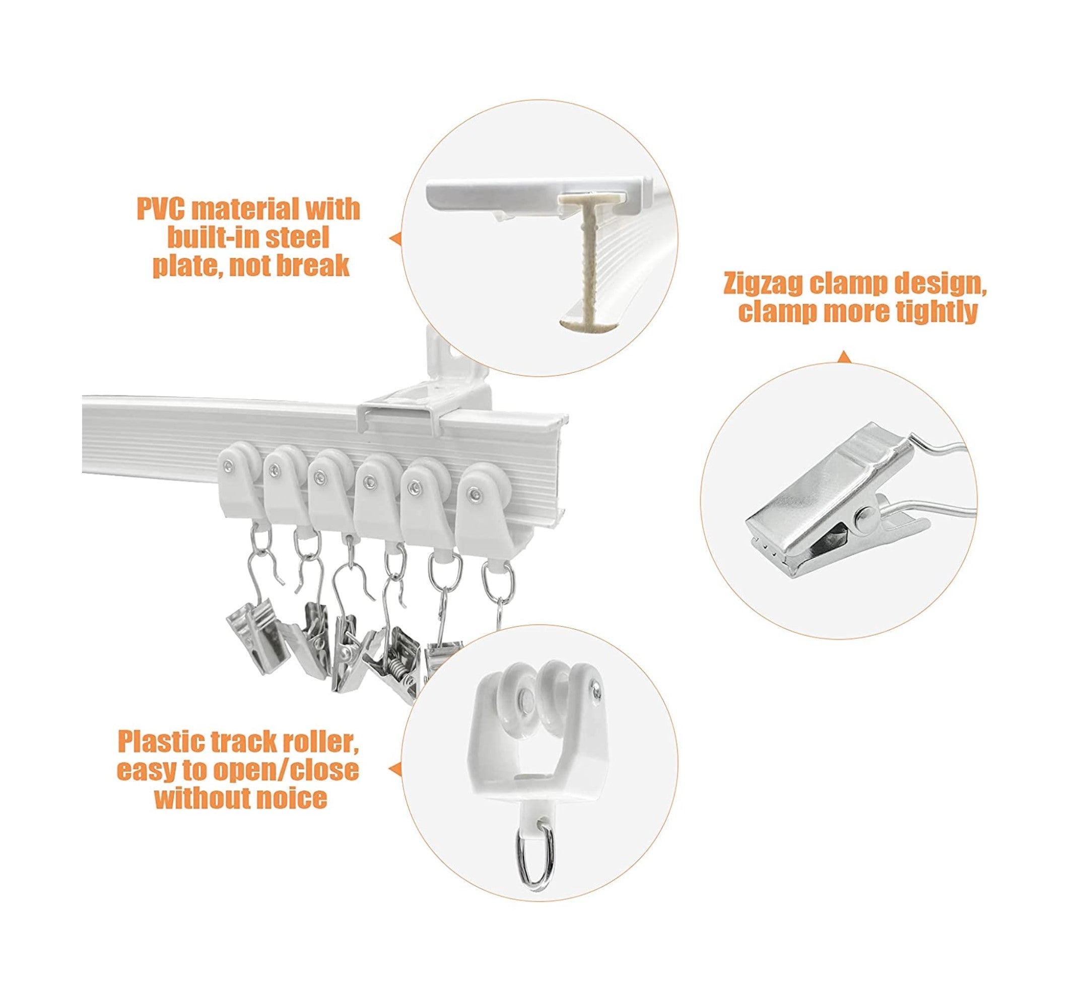 Kate Flexible Curtain Bendable Backdrop Stand for Wall or Ceiling Mounting