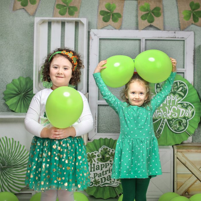 Kate St. Patrick's Day Green Shamrock Backdrop Designed by Emetselch - Kate Backdrop