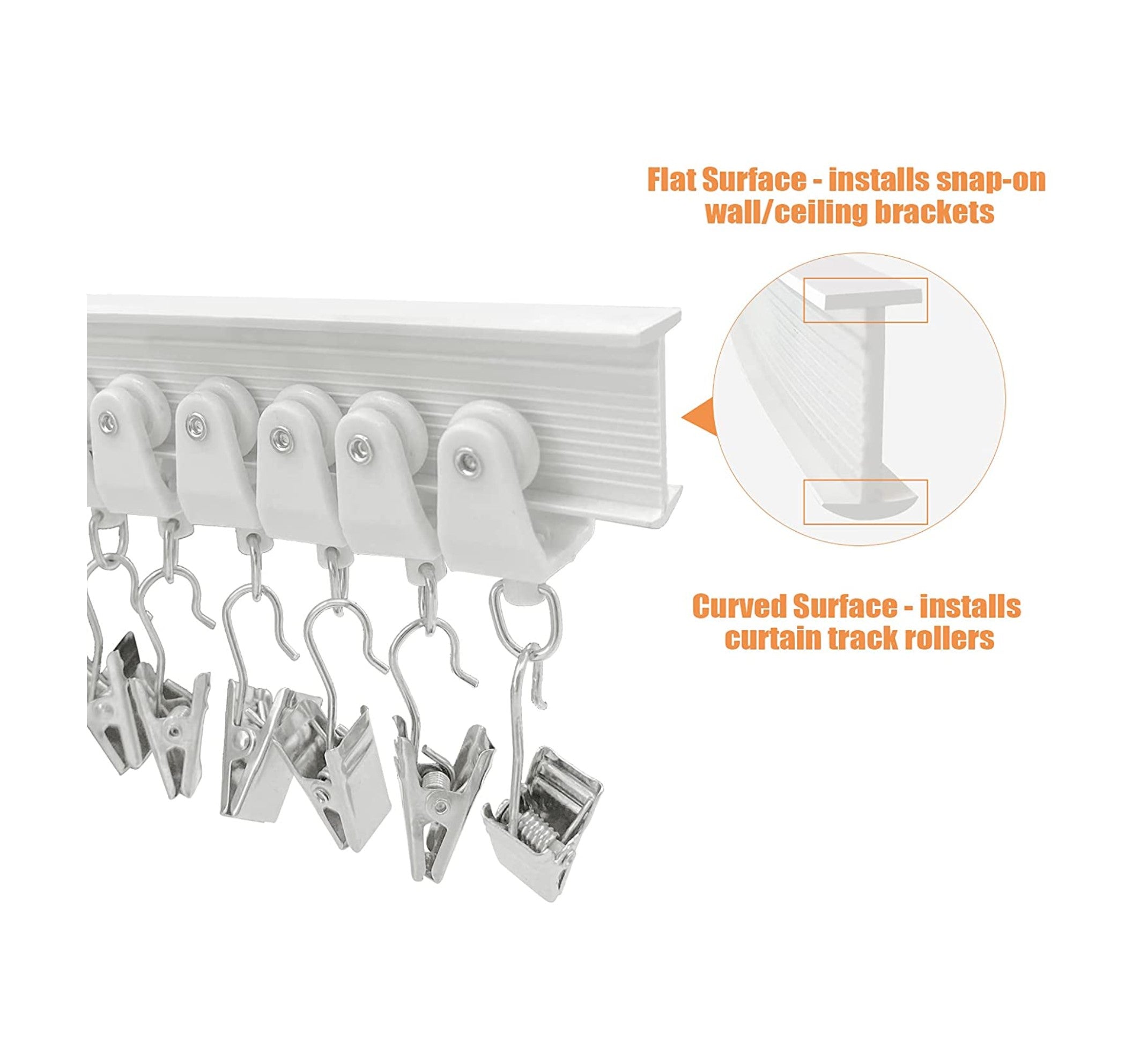 Kate Flexible Curtain Bendable Backdrop Stand for Wall or Ceiling Mounting