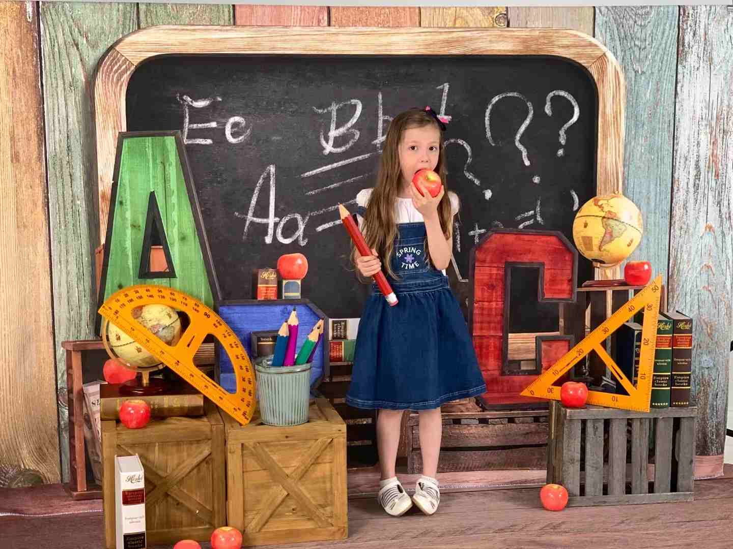 RTS Kate Back to School Summer Blackboard Colorful ABC Backdrop