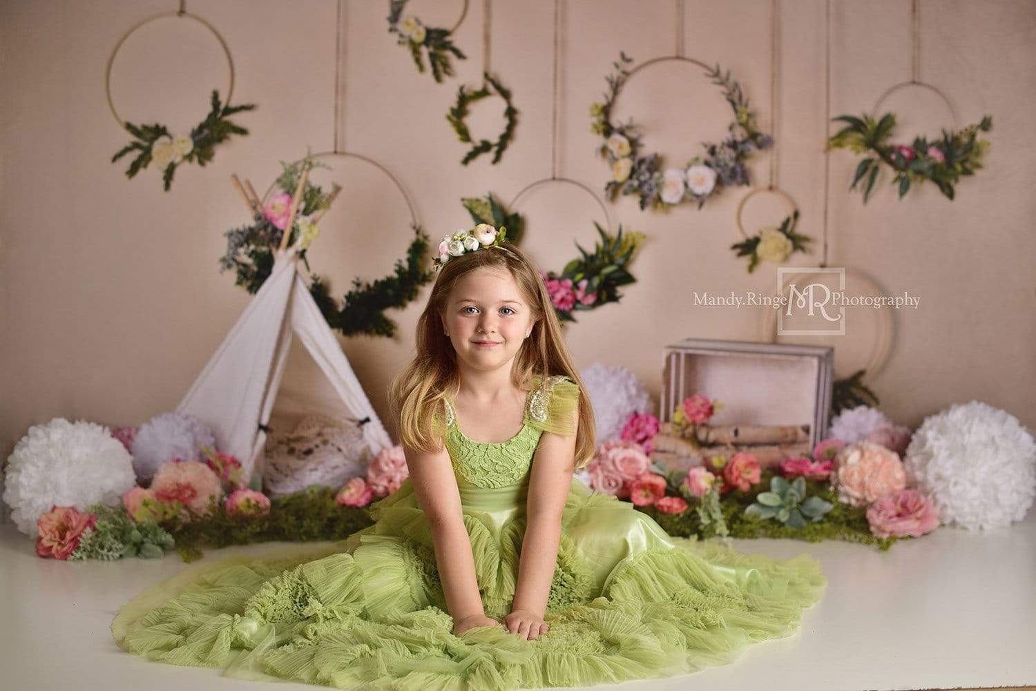 Katebackdrop£ºKate Spring Flowers Camping Children Backdrop for Photography Designed by Mandy Ringe Photography