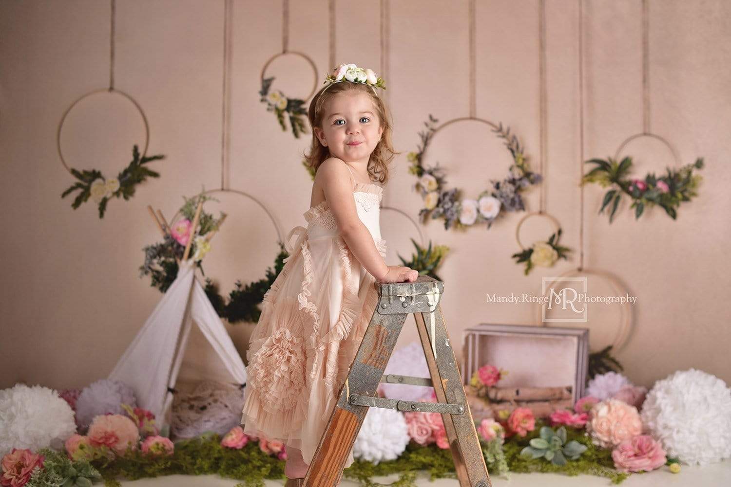 Katebackdrop£ºKate Spring Flowers Camping Children Backdrop for Photography Designed by Mandy Ringe Photography