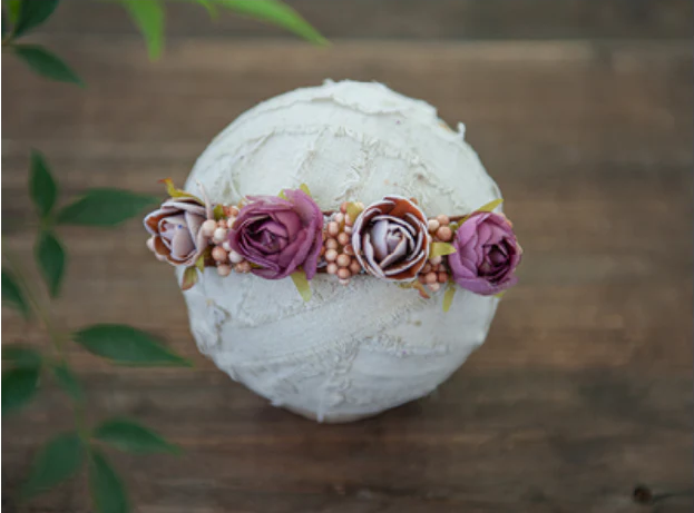 Diadema floral para sesión de fotos de recién nacidos F