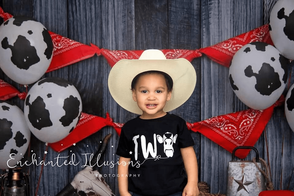 Kate Farm Cowboy Red Decorations Backdrop for Photography