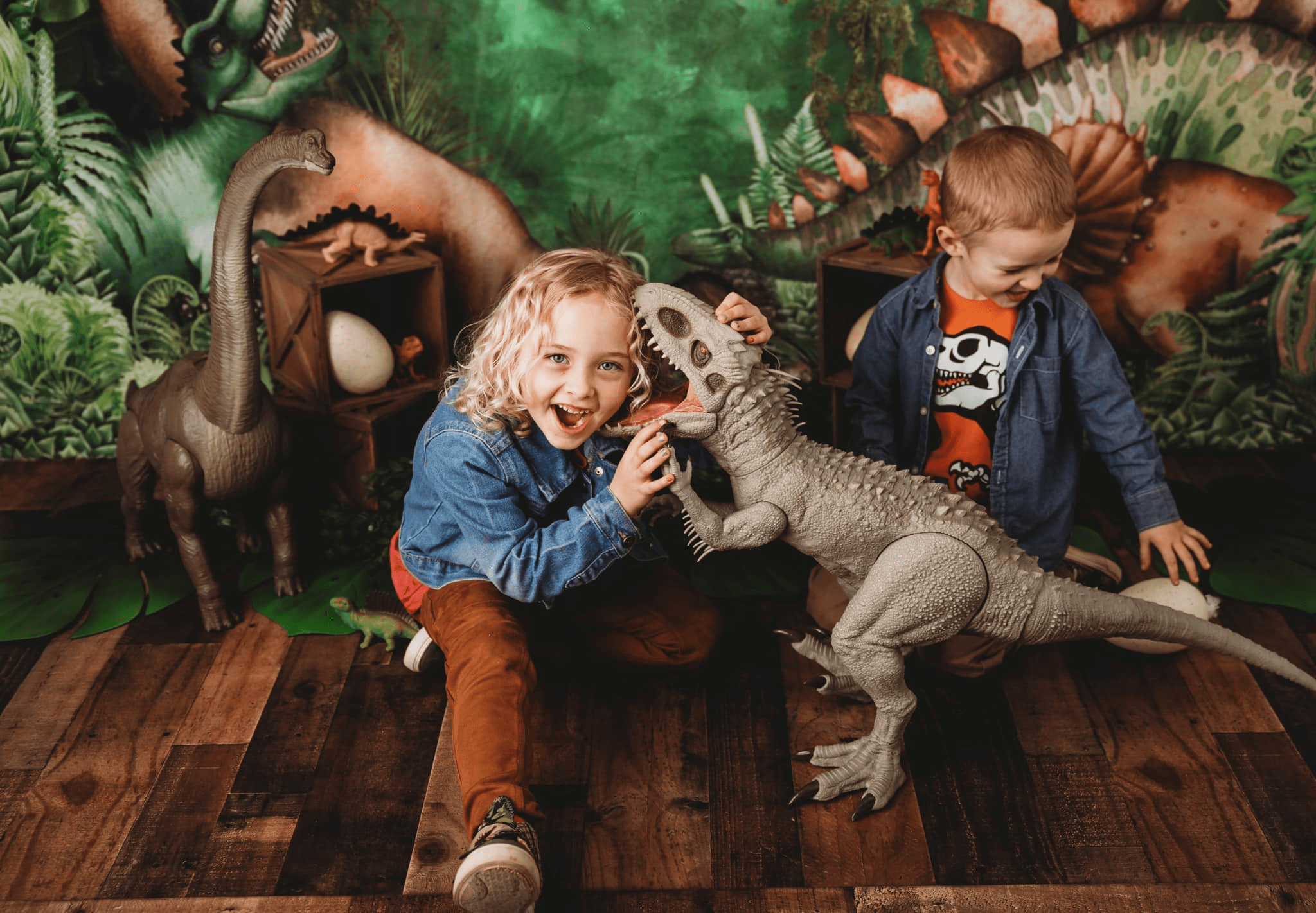 Kate Summer Jungle Adventure Dinosaurs Backdrop Designed by Mandy Ringe Photography - Kate Backdrop
