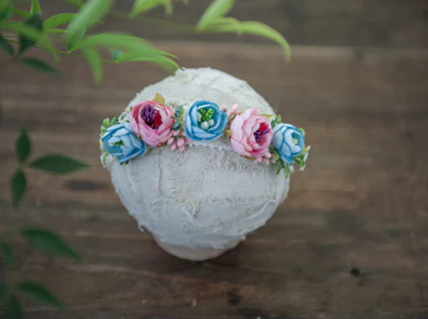 Diadema floral para sesión de fotos de recién nacidos F