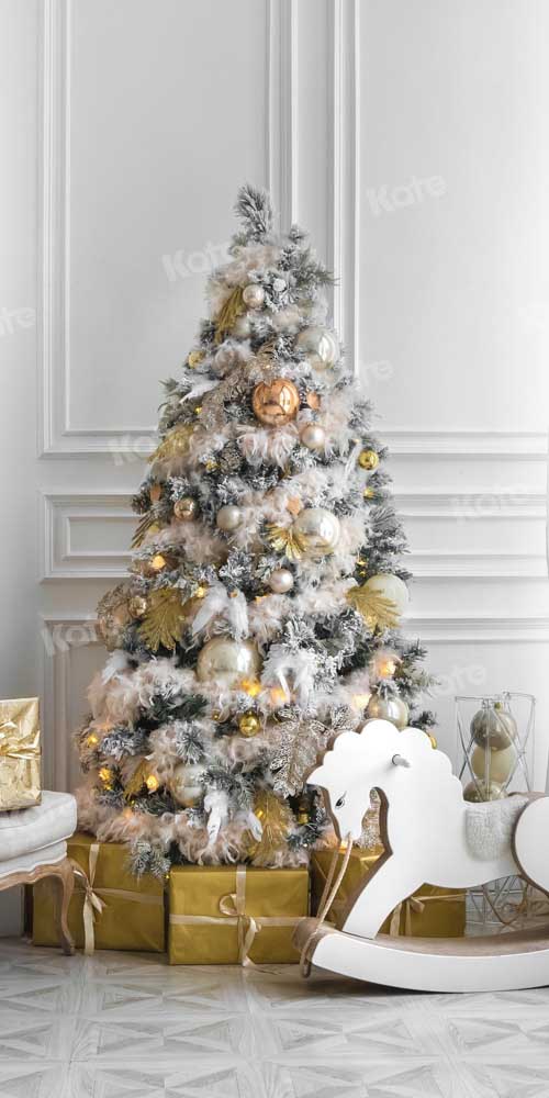 Winter Foto Achtergrond Kerstboom Retro Muur Trojaans Paard Ontworpen door Chain Fotografie