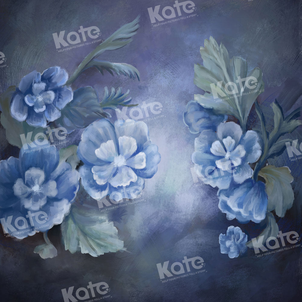 Kate Blue Purple Flower Backdrop Fine Art Designed by GQ