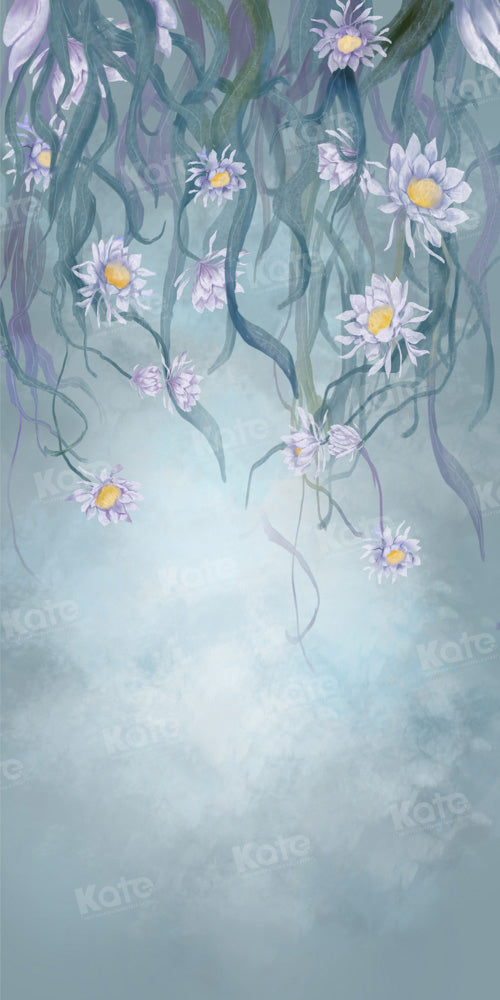 Kate Fine Art Floral Blue Gray Backdrop Designed by GQ