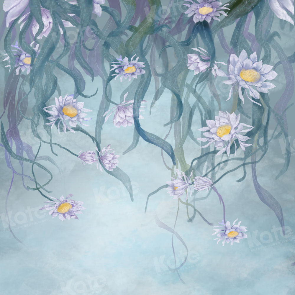 Kate Fine Art Blue Floral Backdrop Designed by GQ